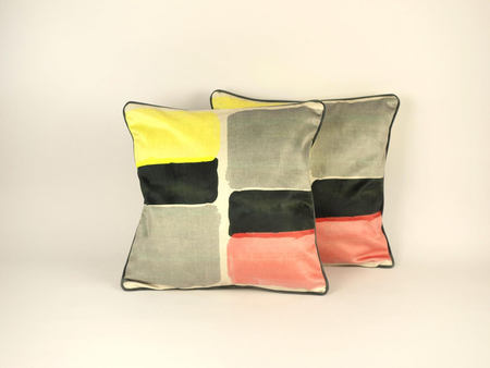 Poszewka welwetowa - Manchas Chicago - szara