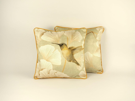 Poszewka welwetowa - Ginkgo - złota